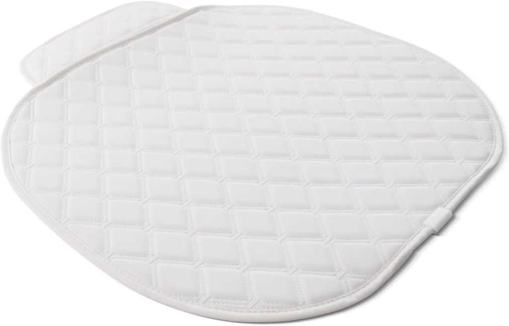 Car Seat Cushion White, Faux Leather Waterproof and Comfortable Seat Protector, Front Bottom Car Seat Covers with Storage Bag, Suitable for Most Vehicles or Office and Home Seats - 1 Pieces