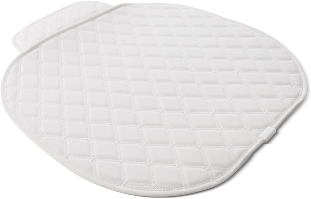Car Seat Cushion White, Faux Leather Waterproof and Comfortable Seat Protector, Front Bottom Car Seat Covers with Storage Bag, Suitable for Most Vehicles or Office and Home Seats - 1 Pieces