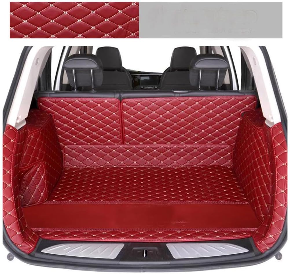 Trunk Liner Cargo Mats Custom for 95% Car Models Car Trunk Mats All Weather, Full Coverage Luxury Leather Protective (Wine red,Full Surround)
