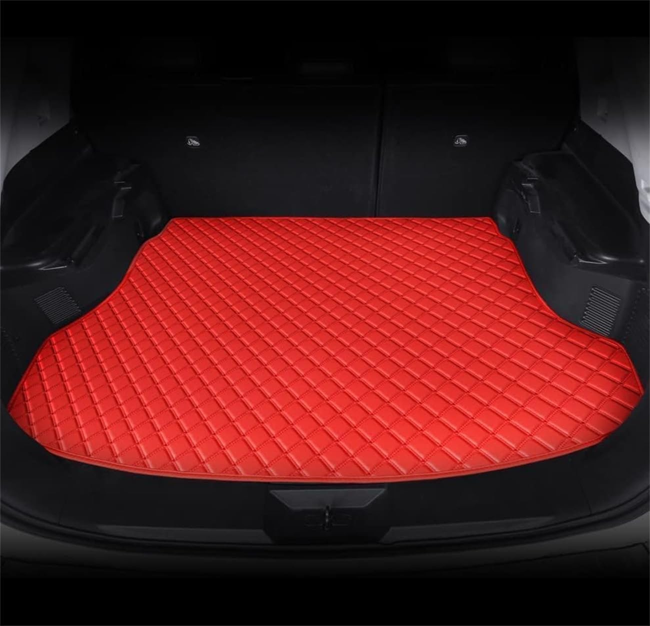 Custom Making Trunk Mats Cargo Mats Fit for 99.9% Sedan SUV All Weather Protection Leather Liners Trunk Mat Cargo Liners (red)