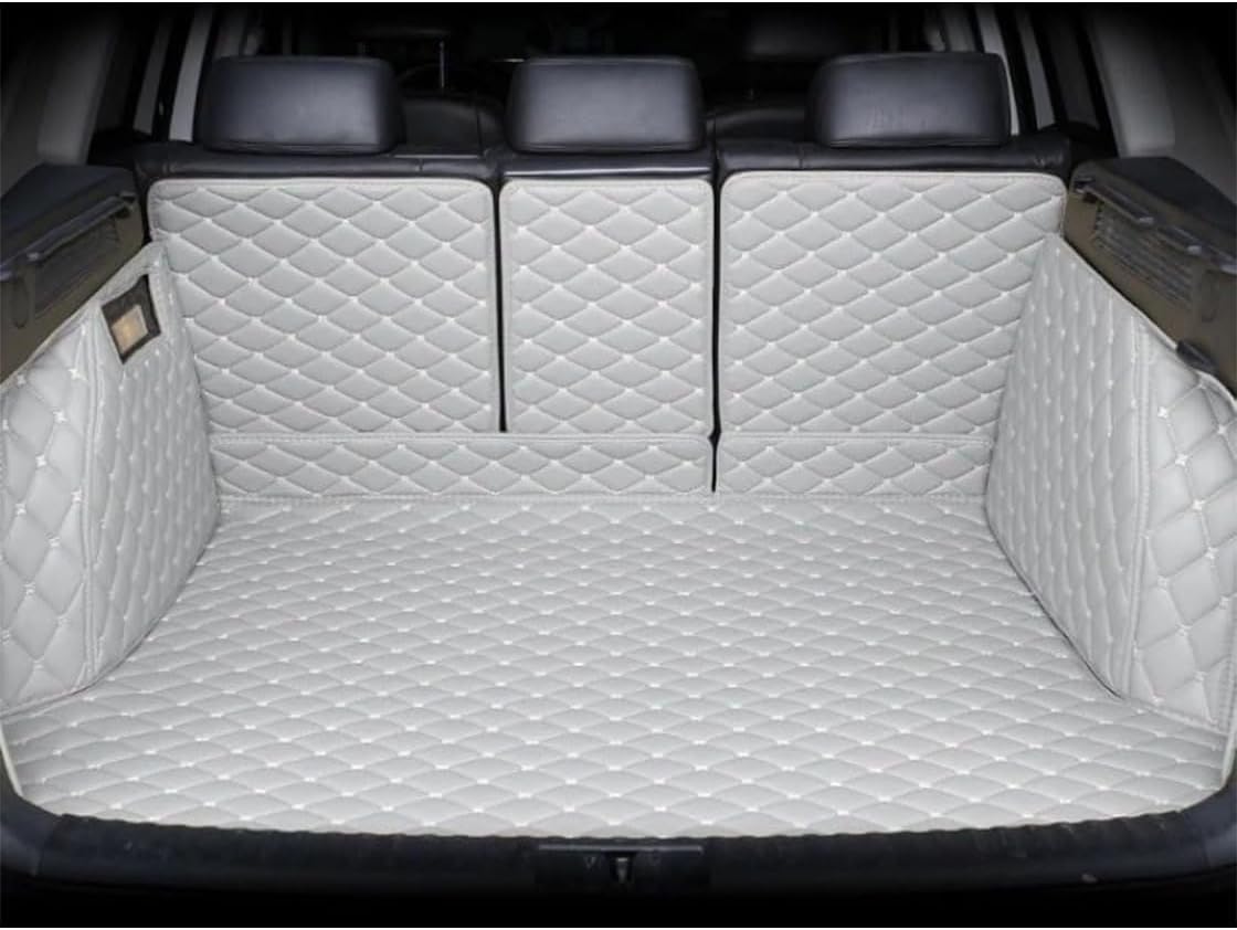 Custom Cargo Liner & 2nd Row Seat Back Protection Mats Fit for Most Sedan SUV Truck All Weather Faux Leather Full Coverage Car Trunk Liners with Backrest Mat Gray, Grey, NY2450809