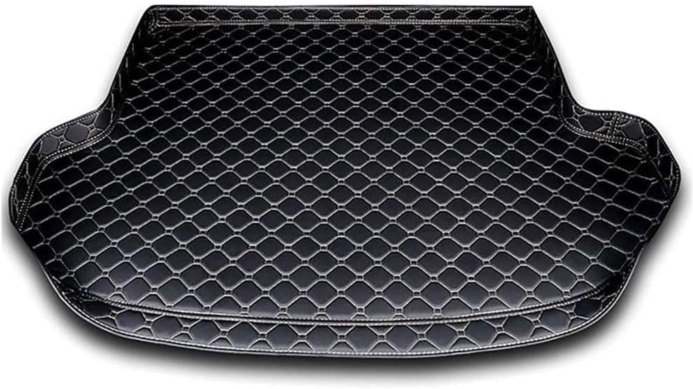 Leather Car Boot Mats Leather Trunk Mat for  2011 2012 2013 2014 2015, Automotive Cargo Carpets Liner Waterproof Anti-Scratch Anti Slip Liners,A/BlackBeige