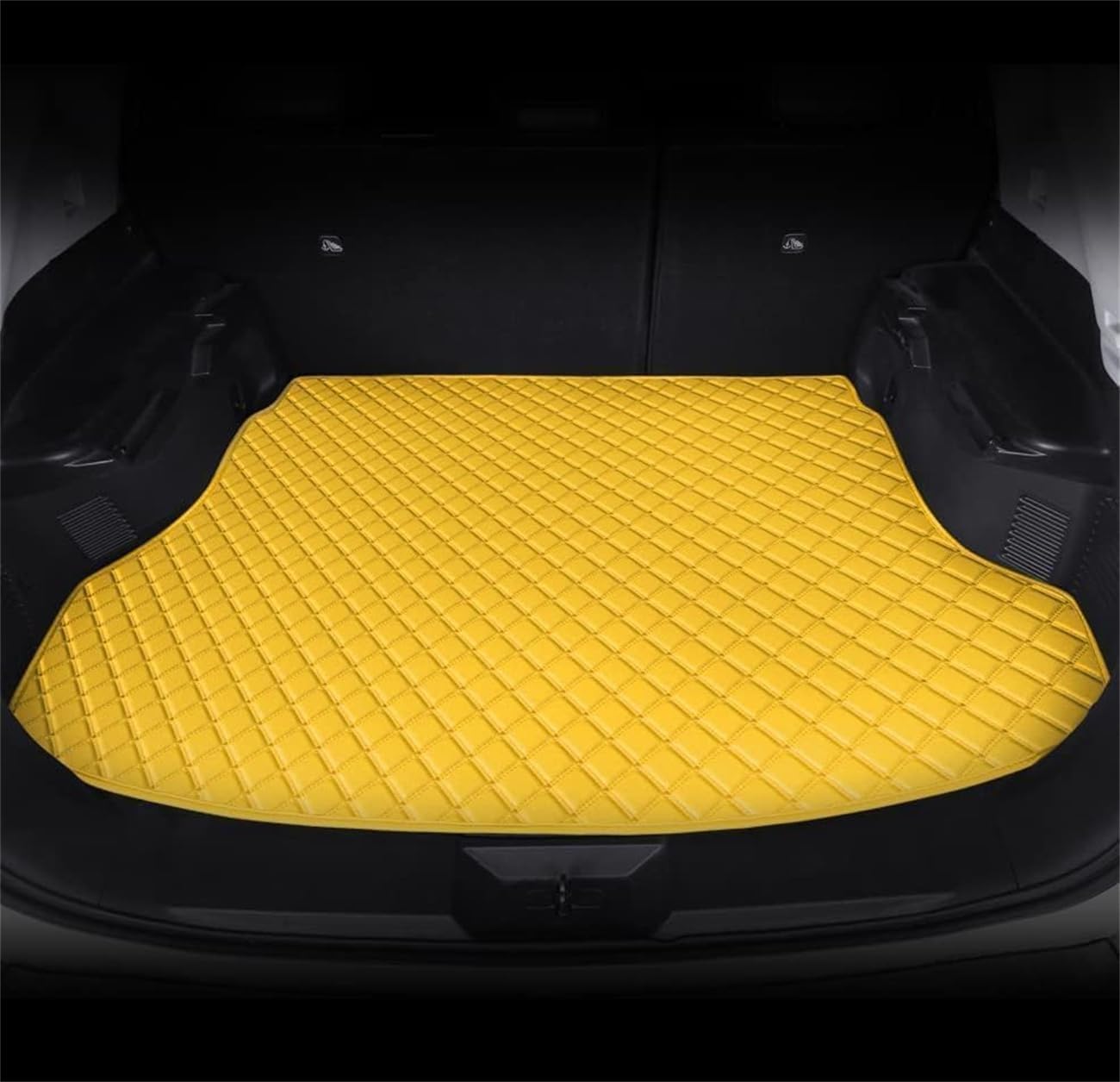 Custom Making Trunk Mats Cargo Mats Fit for 99.9% Sedan SUV All Weather Protection Leather Liners Trunk Mat Cargo Liners (Yellow)