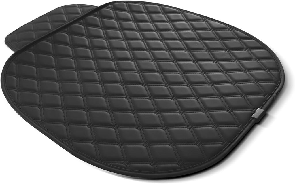 Car Seat Cushion Black, Faux Leather Waterproof and Comfortable Seat Protector, Front Bottom Car Seat Covers with Storage Bag, Suitable for Most Vehicles or Office and Home Seats - 1 Pieces