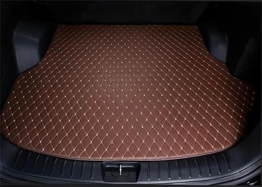 Custom Making Trunk Mats Cargo Mats Fit for 99.9% Sedan SUV All Weather Protection Leather Liners Trunk Mat Cargo Liners (Coffee)