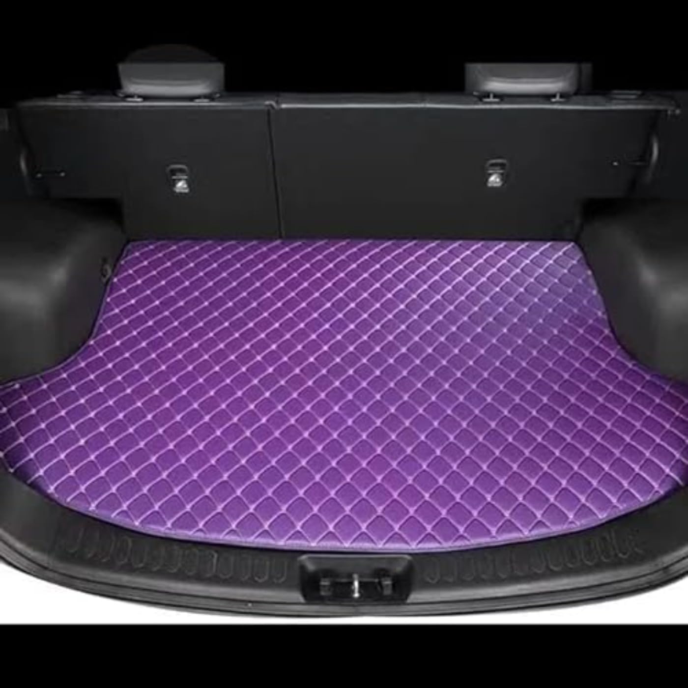 Custom Auto Trunk Floor Mats for 99% Sedan SUV Sports - All Weather Protection, Durable PU Leather, Heavy Duty, Dustproof, Anti-Slip - Purple