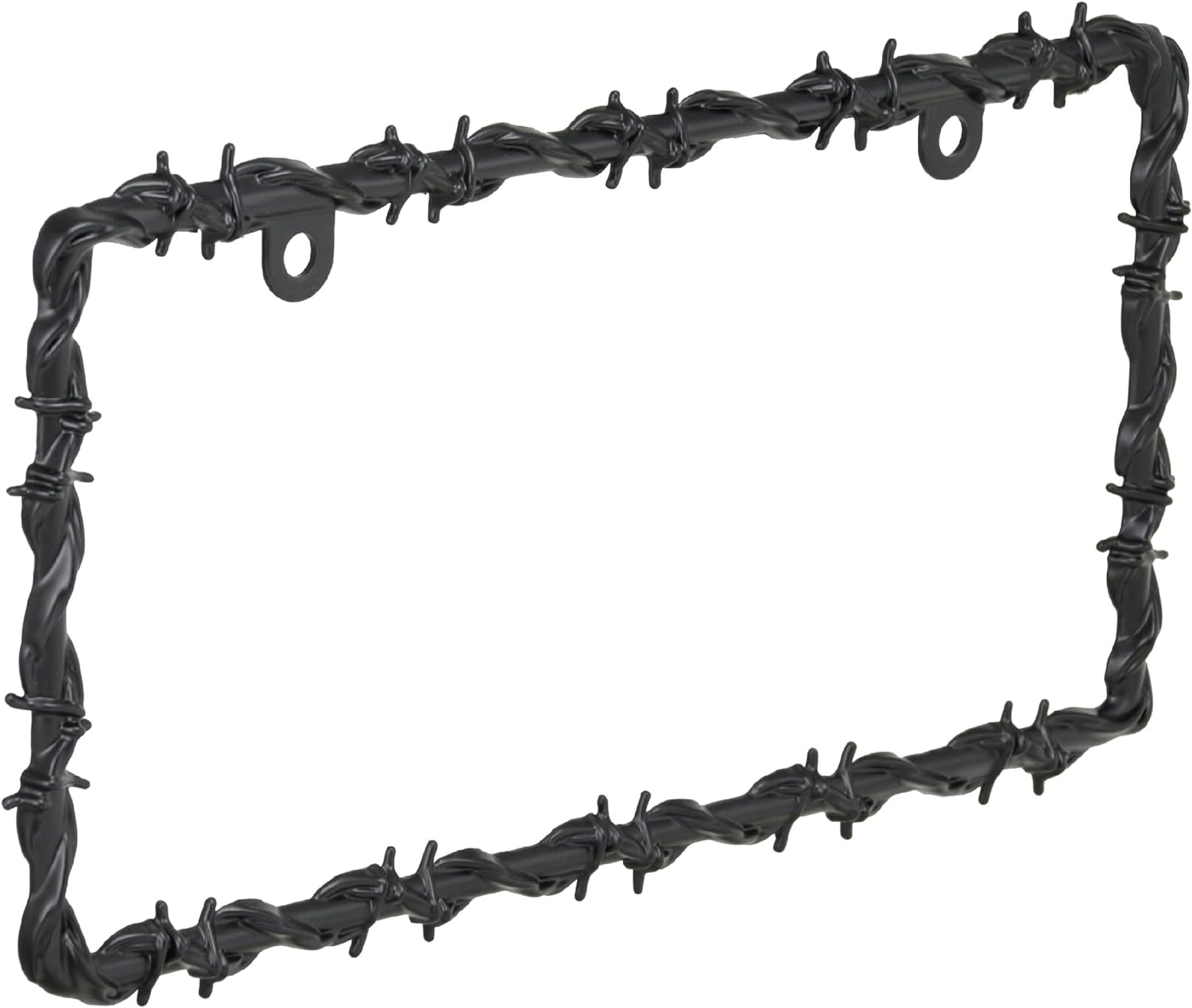 22-1-46565-8 Barbed Wire Black License Plate Frame, Corrosion Resistant, Easy to Install