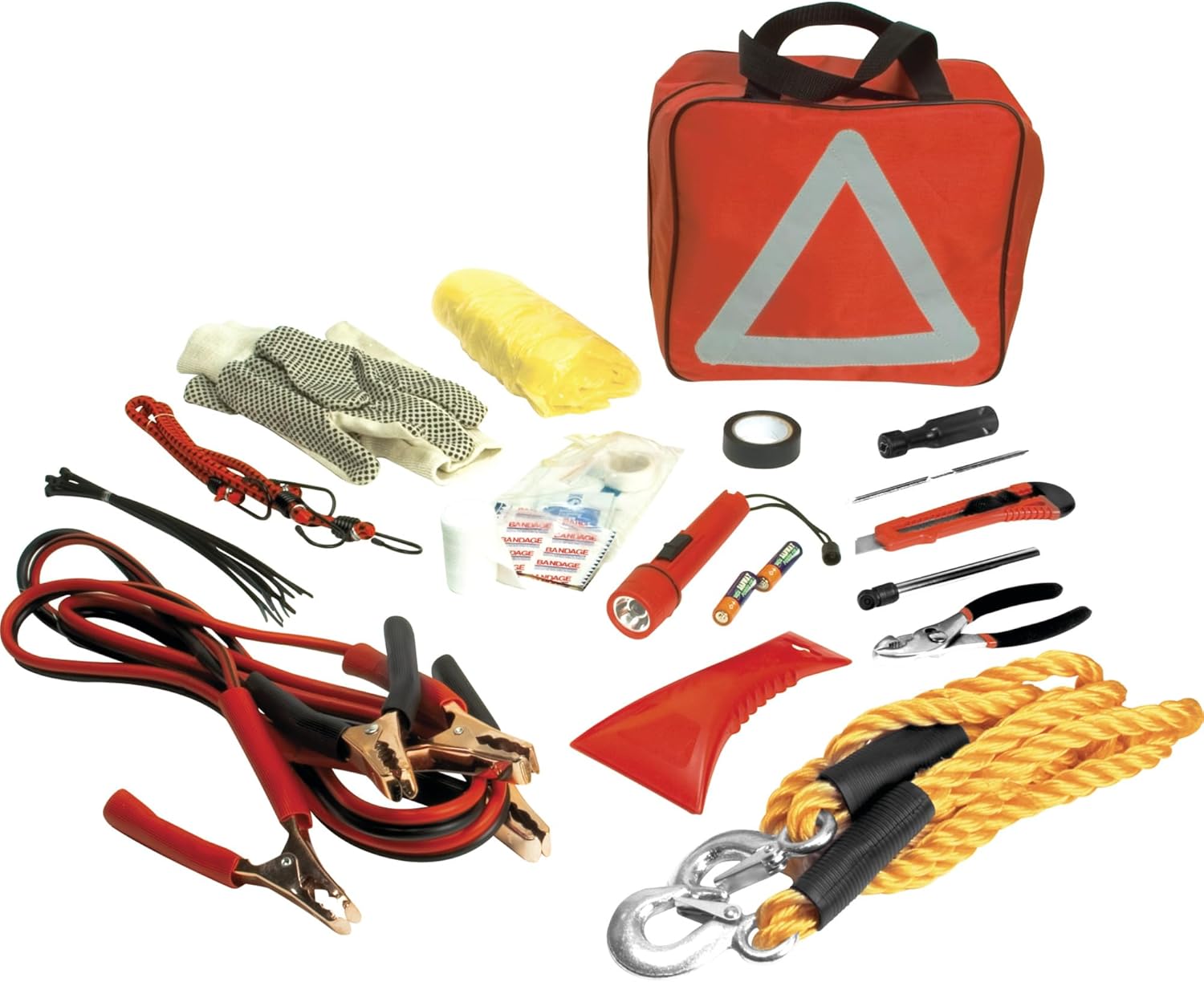 Deluxe Roadside Emergency Assistance Kit With Jumper Cables
