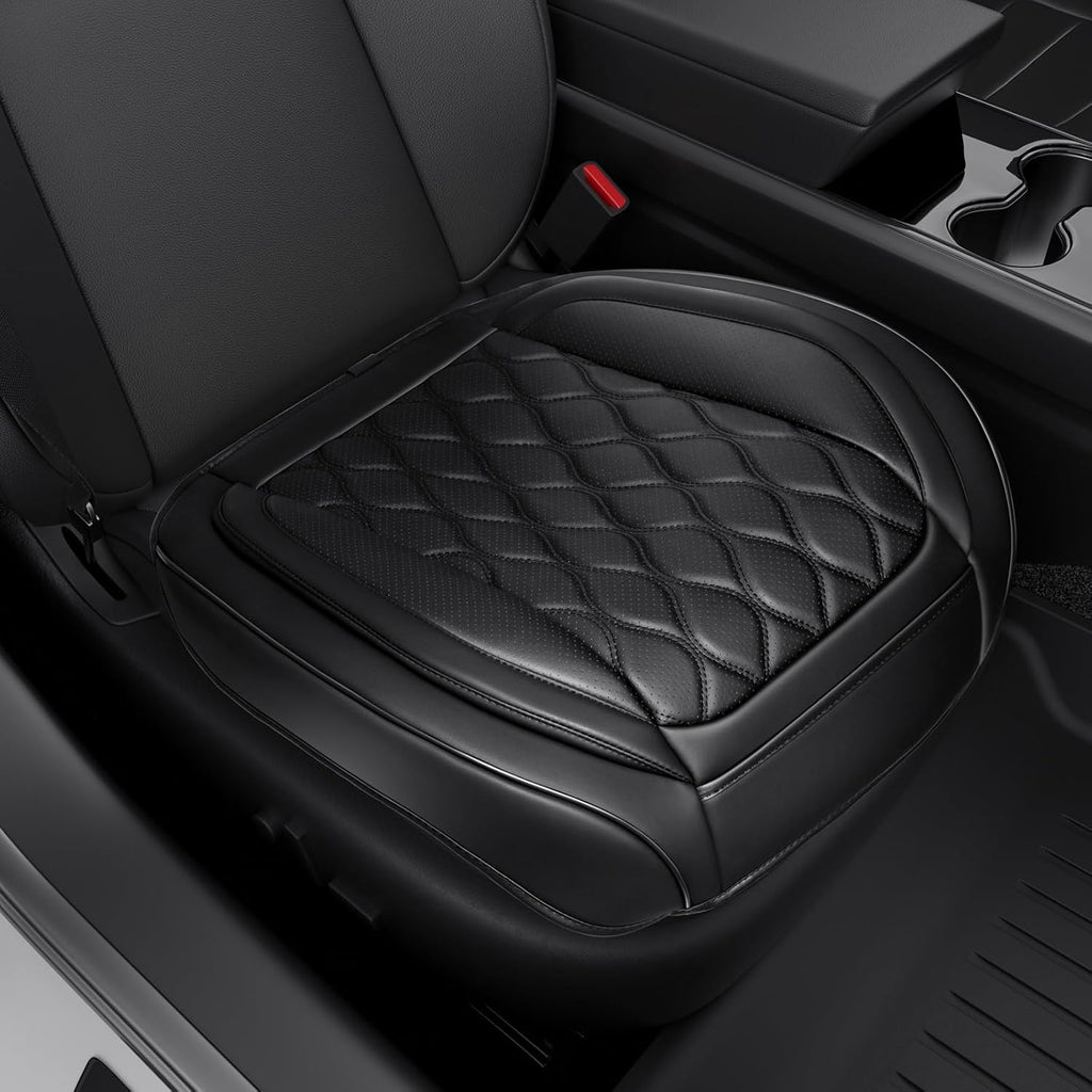 Luxury Faux Leather Car Seat Cover Front Bottom Seat Cushion Cover, Anti-Slip and Wrap Around The Bottom, Universal Fit for Most Cars, Black Car Interior Accessories - 1 Pieces