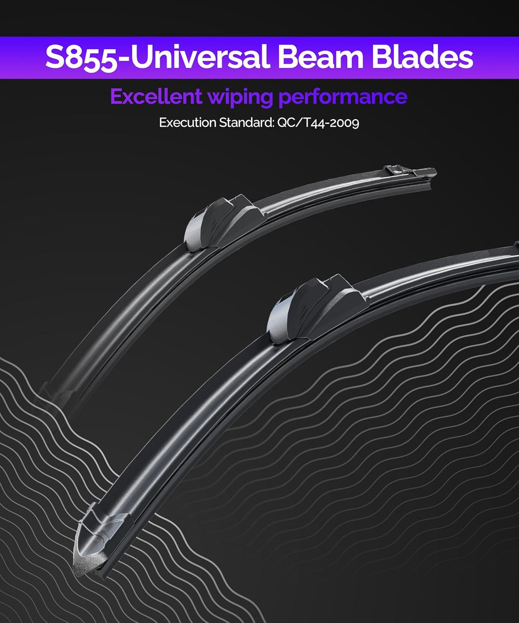 QUALITY Premium All-Season Windshield Wiper Blades,Pack of 2 Durable Stable And Quiet Windshield Wiper Blades,Automotive Replacement Winshield Wipers For My Car (22"+22")
