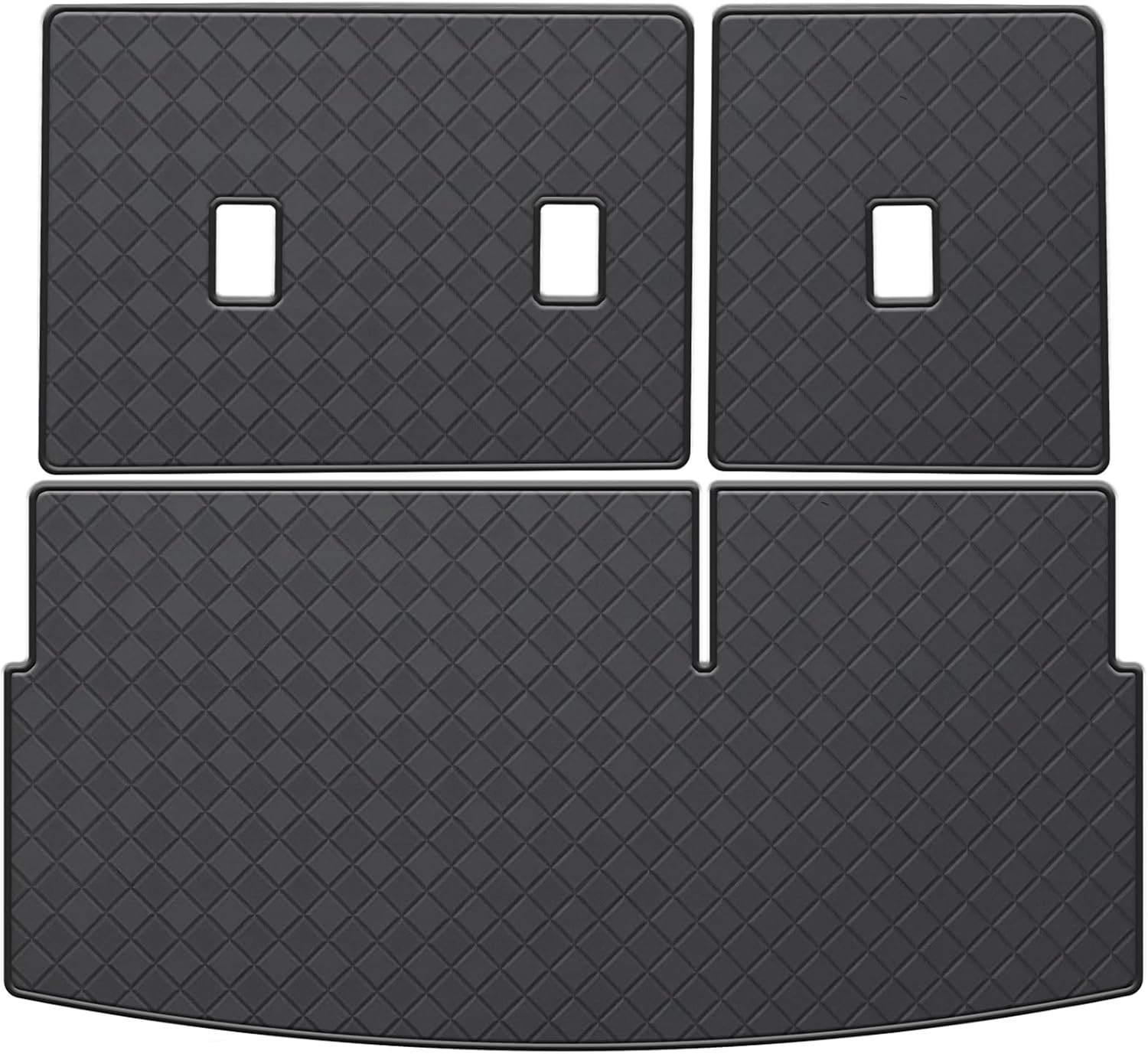 Trunk Mat & Rear Backrest Mat for 2018-2025 Ford Lincoln  (no Max or L Models) - Custom Fit All Weather PU Leather Seat Back Cover Cargo Mat for Ford