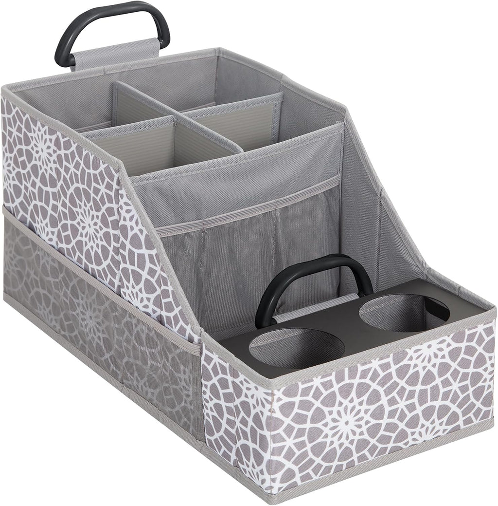 Car Seat Organizer Backseat Car Organizer with 12 Storages Compartments, 2 Metal Cup Holders, Storage Box for Front Back Passenger Between Behind Middle Seats for Trunk Van